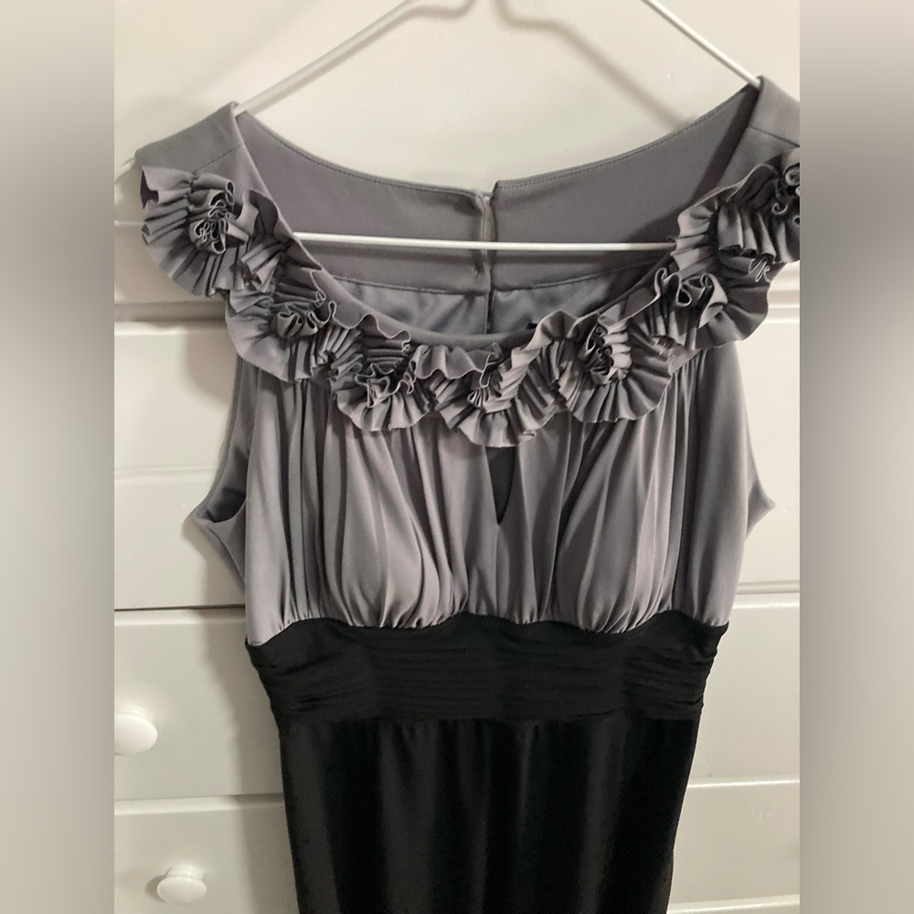 Dressbarn Collection Womens Black/Grey Sleeveless Midi Dress Zip Side Size 8